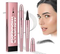 3D Magique Crayon à Sourcil imperméable avec 4 pointes de fourchette, 2024 Nouveau micro crayon à sourcils, crayon à sourcils crée sans effort des sourcils d'apparence naturelle (3# Gris)