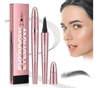 3D Magique Crayon Sourcil Waterproof imperméable avec 4 pointes de fourchette, 2025 Nouveau Micro crayon à sourcils crée sans effort des sourcils d'apparence naturelle (03#-Gris)