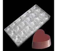 3D Magnétique Chocolat Transfert Moule, Polycarbonate Moules, DIY Cuisson Outils Pâtisserie Plateau Fabriquant, Aimant PC Transparent Drap Bonbon Moule avec Miroir, Cuisine Plats à Four - Cœur