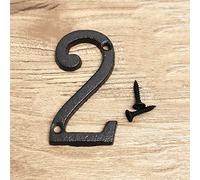 3D Maison Plaque Numéros 0-9 Lettre A-Z Noir Fonte 8cm Métal Numérique Porte Signe avec Vis Alphabet Plein Air Anti-Rouille Extérieur Signalisation Hôtel Appartement Rue Boîte Aux Lettres (2)