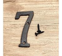 3D Maison Plaque Numéros 0-9 Lettre A-Z Noir Fonte 8cm Métal Numérique Porte Signe avec Vis Alphabet Plein Air Anti-Rouille Extérieur Signalisation Hôtel Appartement Rue Boîte Aux Lettres (7)