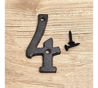 3D Maison Plaque Numéros 0-9 Lettre A-Z Noir Fonte 8cm Métal Numérique Porte Signe avec Vis Alphabet Plein Air Anti-Rouille Extérieur Signalisation Hôtel Appartement Rue Boîte Aux Lettres (4)