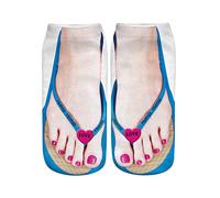 3D Manucure Imprimer Chaussettes Flip Flop Drôle Caché Chaussettes De Course Femmes Personnalisé Coupe Basse Cheville Faux Polaire sans Pied