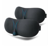 3D Masque de nuit 2 Pièces Boucle de magie noire-Masque de sommeil Cache yeux pour dormir Avec bouchons d'oreille Convient