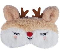 3d Masques De Sommeil En Peluche Mignon Orignal De Noël,Couverture Pour Les Yeux,Masque De Sommeil,Dessin Animé Bandeau En Peluche,Masque De Sommeil De Noël,Pour Enfant Femme Filles,Beige