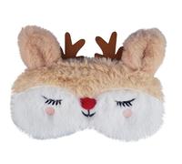 3D Masques de Sommeil en Peluche Mignon Orignal de Noël, Couverture pour les Yeux, Masque de Sommeil, Dessin Animé Bandeau en Peluche, Masque de Sommeil de Noël, pour Enfant Femme Filles, Beige