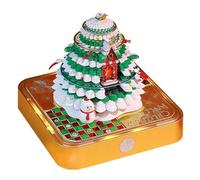 3D Memo Pad with Light, 2026 Desk Calendar, Panoramic Panda & Christmas Tree Paper Carving Art, DIY Desk Decor Notepad for Home/Office/School, Creative Stationery Gift (Christmas Tree)