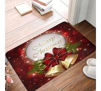 3D Merry Christmas Bell Snowflake Welcome Entrance Doormat Home Decor Bathroom Non-Slip Floor Mat Hallway Balcony Runner Rugs-50x80cm