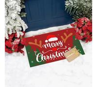3D Merry Christmas Front Door Mat Porch Welcome Mat Indoor Outdoor Non-Slip Floor Mats for Farmhouse Home Holiday Decor-50x80cm