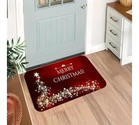 3D Merry Christmas Welcome Door Mat Soft and Comfortable Bathroom Kitchen Room Floor Mat Absorbent Non-Slip Home decoration-60x90cm