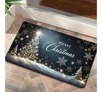 3D Merry Christmas Welcome Door Mat with Christmas Tree Snowflake Pattern Floor Mat Suitable for Home Decoration Room bathroom-60x90cm