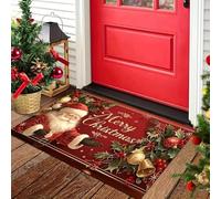 3D Merry Christmas Welcome Doormat Easy-Clean Home Décor Christmas Carpet Indoor/Outdoor Entrance Decorative Mat-40x60cm