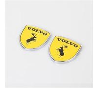 3D Métal Autocollant de Voiture Logo pour Volvo XC40 XC60 XC70 XC90, Emblème Chrome Auto-adhésifs Stickers Badge Décalcomanies Accessoire,Yellow