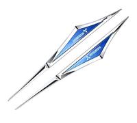3D Métal Autocollant de Voiture pour Mitsubishi L200 VI Single Cab 2023 2024 2025, Stickers Voiture Logo,Car Styling Décoration Accessoires,Silver Blue