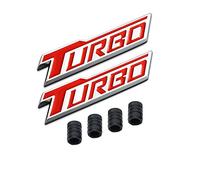 3D Métal Turbo Logo Badge De Voiture Emblème Autocollant 4 Pcs Style Moleté avec des Capuchons De Valve en Plastique pour Universal Car Styling Accessoires Décoratifs