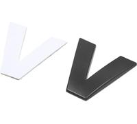 3D Métal V Lettre Alphabet Forme Voiture Autocollant Badge Noir emblème Auto