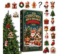 3D Mini Christmas 24-Day Brick Ornament Advent Calendars Pour Sapin & Fêtes | Calendrier Christmas Brick Ornament, 24 Jours Briques 3D PVC - Collection Countdown, Décorations De Noël À Suspension