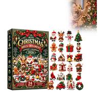 3D Mini Christmas Ornament Calendrier De L'avent 2026 | 24 Jours Briques Acrylique Collection, Calendrier De L'Avent 24 Jours, Suspension Pour Sapin Couronnes Des Fêtes D'hiver