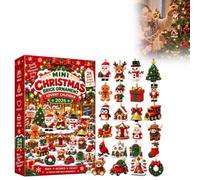 3D Mini Christmas Ornament Calendrier De L'avent 2026 | 24 Jours Briques Acrylique Collection, Calendrier De L'Avent 24 Jours, Suspension Pour Sapin Couronnes Des Fêtes D'hiver