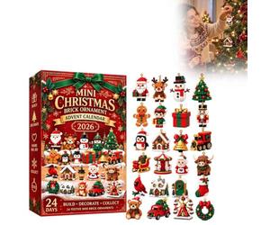 3D Mini Christmas Ornament Calendrier De L'avent 2026 | 24 Jours Briques Acrylique Collection, Calendrier De L'Avent 24 Jours, Suspension Pour Sapin Couronnes Des Fêtes D'hiver