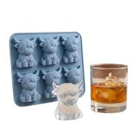 3D Mini Highland Cow Ice Cube Mold - Cute Silicone Tray for Cocktails, Whiskey, Bourbon, Beer & Drinks - BPA-Free Flexible Mold for Chocolate, Candy, Jelly & Homemade Treats - Fun Gift for Cow Lovers