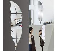 3D miroir vinyle plume mur autocollant décor bricolage espace art mural papier amovible maison décor