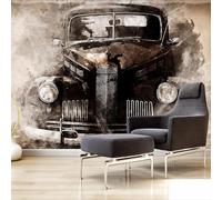 3D Mobile Mural Fond D’écran Vintage Nostalgique Voiture Vintage Fond D’écran Étude Salon Chambre Fond Décoration De La Maison, 3D Printing, 300cm(L) x210cm(H)