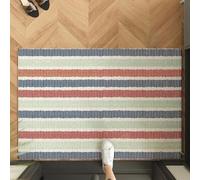 3D Modern Simple Square Striped Crystal Pile Carpet Non-Slip Entryway Dirty Resistant Floor Mats Home Decoration-60x90cm