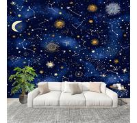3D Moderne Art Photo Papier Peint 200x140 cm Univers Constellations PlanèTes Papier Peint Panoramique Poster Geant Mural Fresque Murale intissé Bleu ForêT Salon Chambre D'enfant Fond TV Décor