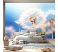 3D Moderne Art Photo Papier Peint Panoramique - Plante Pissenlit Photographie Poster Geant Mural Décoration pour Chambre Salon Chambre D'enfant, Bleu Papier Peint no intissé Murale 200 x 140 cm