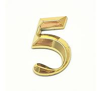 3D Moderne Auto-Adhésif Plaque Maison Numéros Porte Plaque Signe D'or 5 * 3cm ABS Autocollant Maison Plein Air Adresse Électrolytique Chiffres pour Cour Rue Boîte Aux Lettres Bin (5)