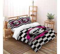 3D,Motif Crâne Imprimé Literie en Microfibre Super Douce Et Respirante Gothic Themes Housses De Couettes 3 Pièces avec Taies d'oreiller Super King（260x220cm）