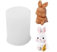 3D Moulle, Moules à Bougies en Silicone 3D Lapin, Lapin Chocolat Forme Moule, Moule en Silicone, Moule à Gâteau Lapin pour Bougie de Lapin de Pâques pour Fabrication Bougies, Savon (A)
