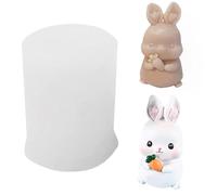 3D Moulle, Moules à Bougies en Silicone 3D Lapin, Lapin Chocolat Forme Moule, Moule en Silicone, Moule à Gâteau Lapin pour Bougie de Lapin de Pâques pour Fabrication Bougies, Savon (B)