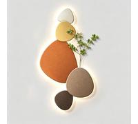 3D Mur Art Décor Glow Sculpture LED, Résumé Cristal Porcelaine | Stone Texture Warm Glow Plug-in alimenté, idéal pour le salon, le bureau et l'hôtel(B,70,8 * 35,4IN)