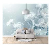 3D Mural Photo Self-adhesive Wallpaper Fantasy watercolor jellyfish in the sky 100x70cm Wall Art Poster Decorative Stickers Background for Living room