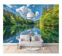 3D Mural Self-adhesive Wallpaper Forests, lakes, blue skies, natural landscapes 100x70cm Living Room Bedroom Wall Paper Sticker Home Decor For Restaurant Hotels Modern Decoration
