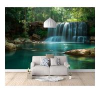 3D Mural Self-adhesive Wallpaper Landscape: Mountain, Waterfall, Tree, Nature 100x70cm Living Room Bedroom Wall Paper Sticker Home Decor For Restaurant Hotels Modern Decoration