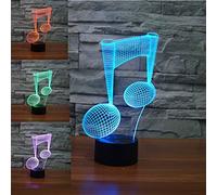 3d Musik zur Kenntnis Veilleuse Lampe de piano Illusion d'optique, 7 couleurs changeantes Touch Switch Lampe de table bureau décoration cadeau de Noël parfait avec