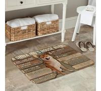 3D My Shiba Inu Rules Green Dog Diamond Plaid Non-Slip Floor Mat Carpet Rug for Kitchen Entrance Home Footpad Mats-40x60cm