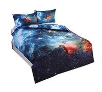 3D Mystérieuse sans Limite Galaxy Coloré Housse de Couette 150 x 210 cm + Taies (Cosmos mystérieux 4)