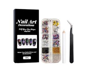 3d Nagel-Applikationen Set - Nagelanhänger Und Edelsteine , Buntes 3d-Werkzeug | Nageldesign-Anhänger - Für Mädchen Frauen Teenager Salon Party Hochzeit Alltag | Ideal Für Mädchen, Frauen