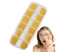 3d Nail Caviar Beads, Professional Charm Accessories, Mixed Size Manicure, Silver Gold Sphere, Jewelry Making Craft for Diy Decoration Art Design Supplies Salon Set Kit