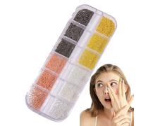 3d Nail Caviar Beads, Professional Charm Accessories, Mixed Size Manicure, Silver Gold Sphere, Jewelry Making Craft for Diy Decoration Art Design Supplies Salon Set Kit