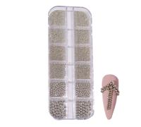 3d Nail Caviar Beads, Professional Charm Accessories, Mixed Size Manicure, Silver Gold Sphere, Jewelry Making Craft for Diy Decoration Art Design Supplies Salon Set Kit