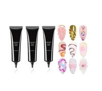 3d Nail Gel, 3 Lot de 3d Sculpture Modeling Nails Gel, 15 Ml Nail Strong No-Wash Adhesive for Rhinestones Gifting Beginners Women Girls Wedding Home Date