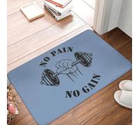 3D No Pain No Gain Front Door Mat Anti-Slip Outdoor Waterproof Bodybuilding Fitness Gym Doormat Floor Bath Entrance Rug Carpet-50x80cm