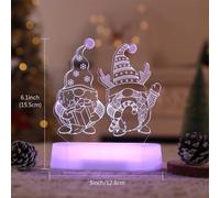 3D Noël Veilleuse LED Illusion Lampe avec 7 couleurs Fonctionne avec des piles Veilleuses avec télécommande Lampe de chevet Fête Décoration de Noël