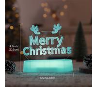 3D Noël Veilleuse LED Illusion Lampe avec 7 couleurs Fonctionne avec des piles Veilleuses avec télécommande Lampe de chevet Fête Décoration de Noël