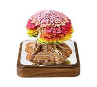 3D Notes adhésives Design d'arbre et de maison Décoration de statue | Avec protection contre la poussière transparente et sculpture de calendrier détachable pour la mise en page du temps Signets